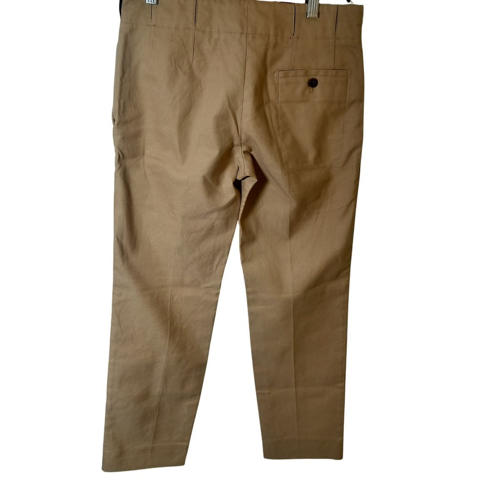 Fendi Women's Tan Khaki Cotton Trousers Button Fly Made in Italy Size 46 - Picture 3 of 13